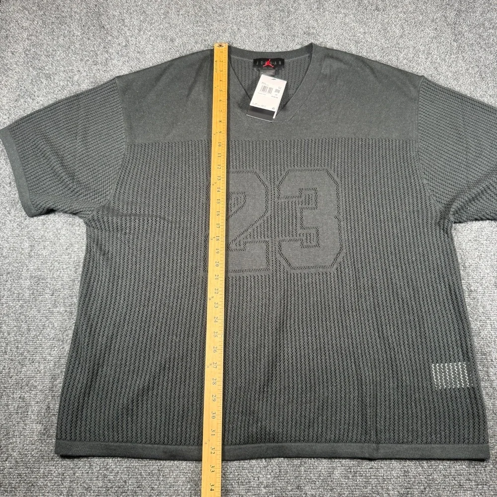 Air Jordan Knit Jersey Top‎ Mens Size XXL Off-Noir Dark Smoke Shirt Short Sleeve